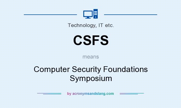 What does CSFS mean? It stands for Computer Security Foundations Symposium