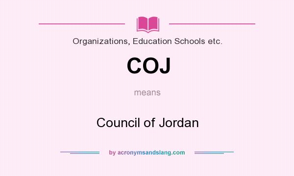 What does COJ mean? It stands for Council of Jordan