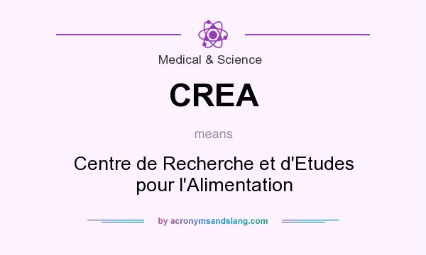 What does CREA mean? It stands for Centre de Recherche et d`Etudes pour l`Alimentation