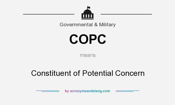 What does COPC mean? It stands for Constituent of Potential Concern