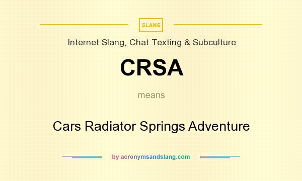 What does CRSA mean? It stands for Cars Radiator Springs Adventure