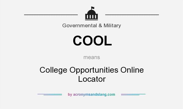 What does COOL mean? It stands for College Opportunities Online Locator