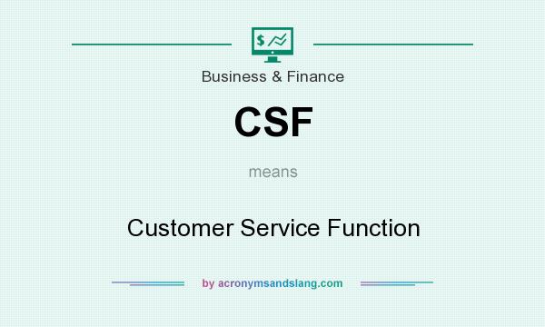 What does CSF mean? It stands for Customer Service Function