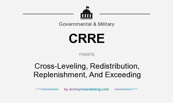 What does CRRE mean? It stands for Cross-Leveling, Redistribution, Replenishment, And Exceeding