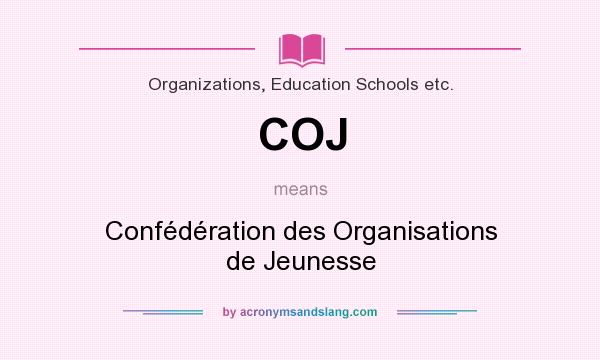 What does COJ mean? It stands for Confédération des Organisations de Jeunesse