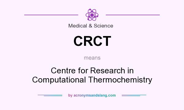 What does CRCT mean? It stands for Centre for Research in Computational Thermochemistry