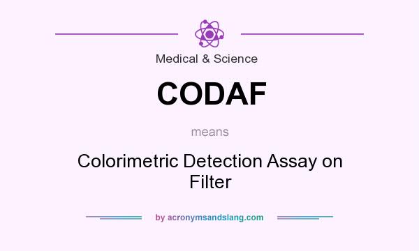 What does CODAF mean? It stands for Colorimetric Detection Assay on Filter