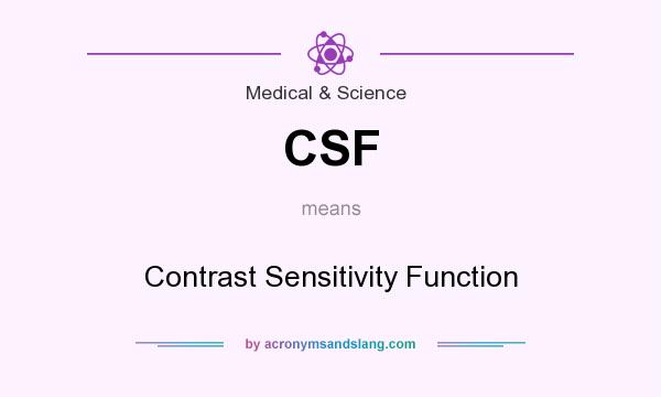 What does CSF mean? It stands for Contrast Sensitivity Function