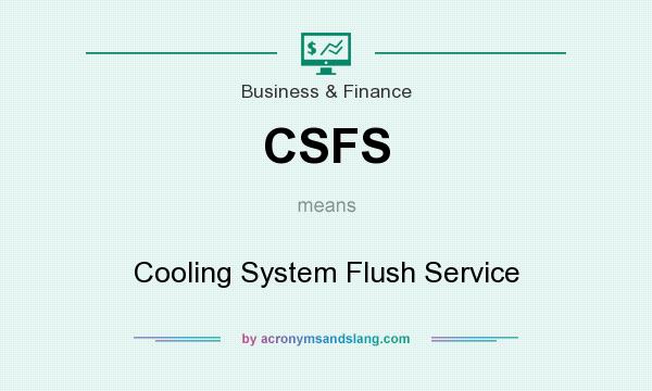 What does CSFS mean? It stands for Cooling System Flush Service