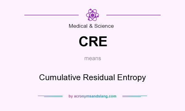 What does CRE mean? It stands for Cumulative Residual Entropy