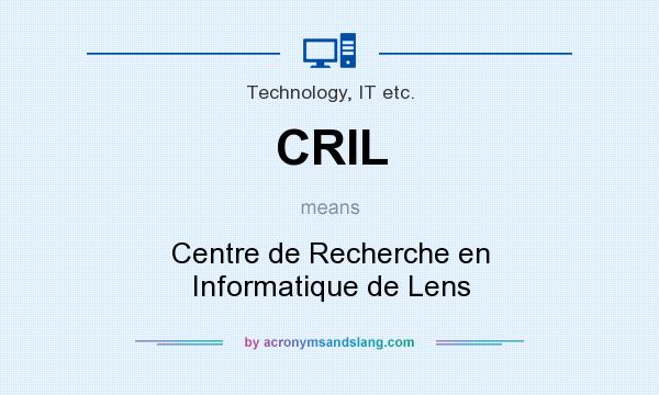 What does CRIL mean? It stands for Centre de Recherche en Informatique de Lens