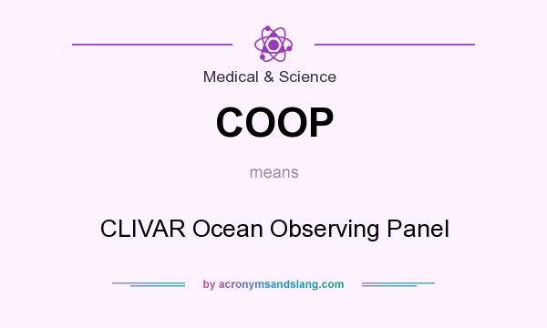 What does COOP mean? It stands for CLIVAR Ocean Observing Panel