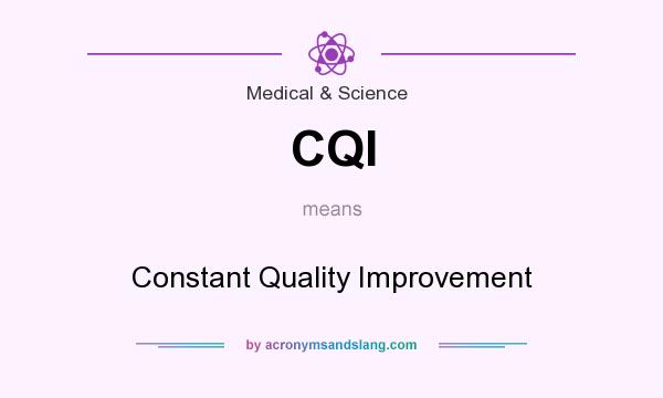 What does CQI mean? It stands for Constant Quality Improvement