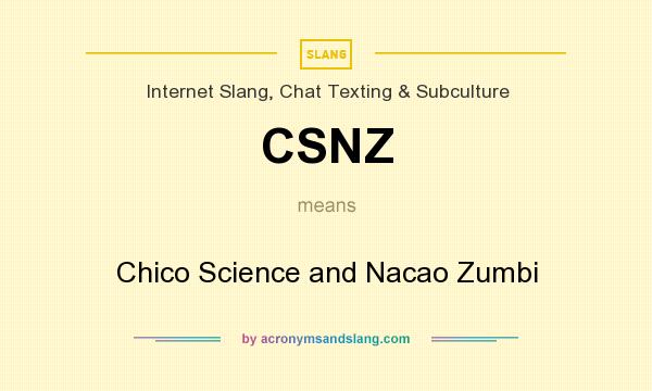 What does CSNZ mean? It stands for Chico Science and Nacao Zumbi