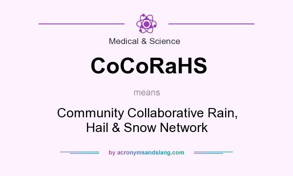 What does CoCoRaHS mean? It stands for Community Collaborative Rain, Hail & Snow Network