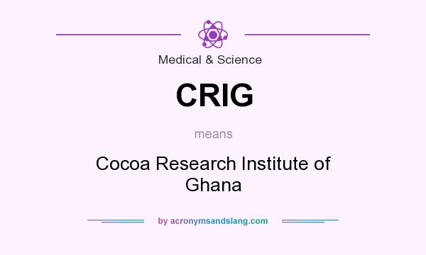 What does CRIG mean? It stands for Cocoa Research Institute of Ghana