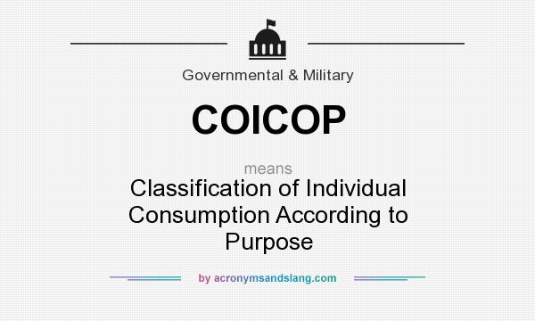 What does COICOP mean? It stands for Classification of Individual Consumption According to Purpose