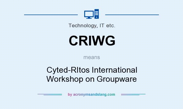 What does CRIWG mean? It stands for Cyted-RItos International Workshop on Groupware