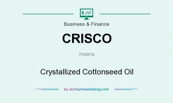 What does CRISCO mean? It stands for Crystallized Cottonseed Oil