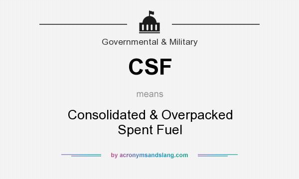 What does CSF mean? It stands for Consolidated & Overpacked Spent Fuel