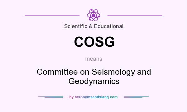 What does COSG mean? It stands for Committee on Seismology and Geodynamics