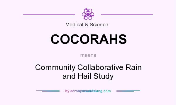 What does COCORAHS mean? It stands for Community Collaborative Rain and Hail Study
