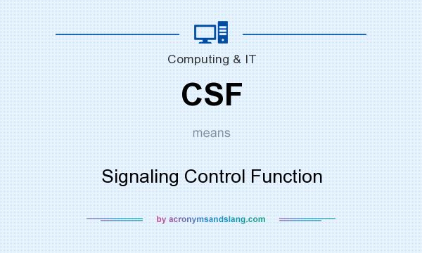 What does CSF mean? It stands for Signaling Control Function