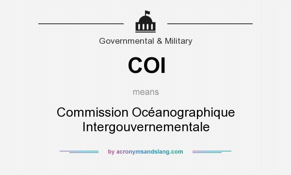 What does COI mean? It stands for Commission Océanographique Intergouvernementale