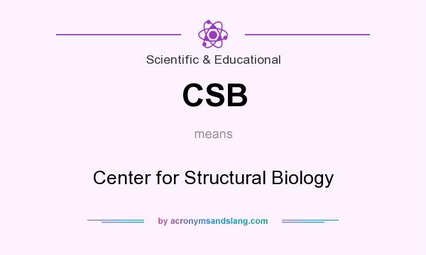 What does CSB mean? It stands for Center for Structural Biology