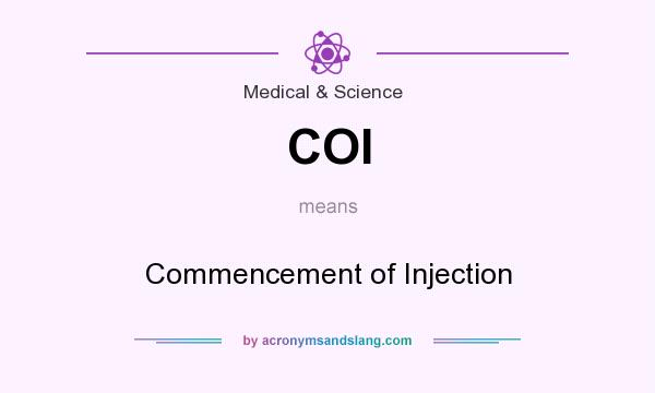 What does COI mean? It stands for Commencement of Injection