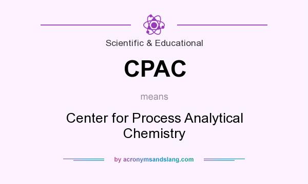 What does CPAC mean? It stands for Center for Process Analytical Chemistry