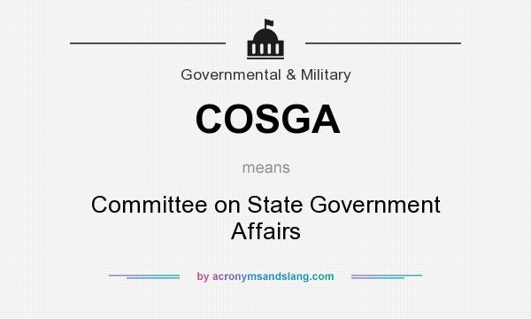 What does COSGA mean? It stands for Committee on State Government Affairs