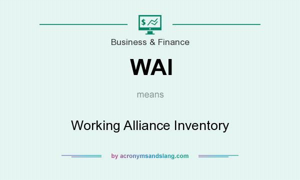 What does WAI mean? It stands for Working Alliance Inventory