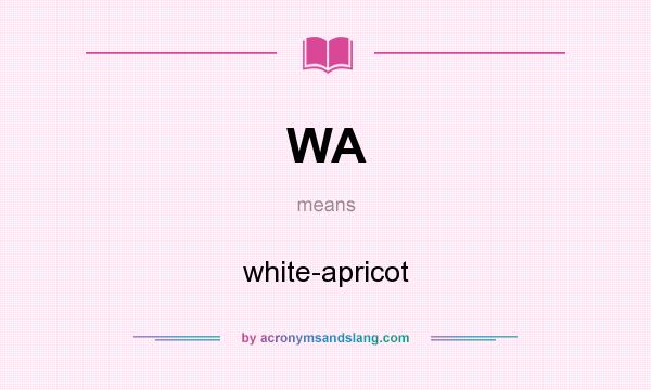 What does WA mean? It stands for white-apricot