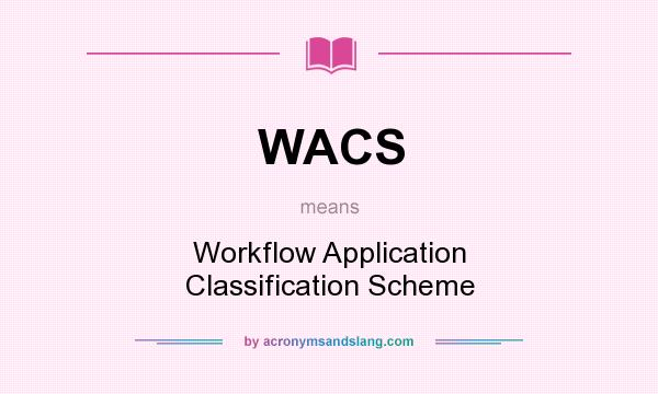 What does WACS mean? It stands for Workflow Application Classification Scheme