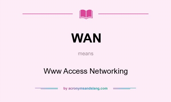 What does WAN mean? It stands for Www Access Networking