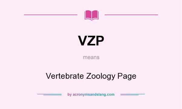 What does VZP mean? It stands for Vertebrate Zoology Page