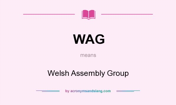 What does WAG mean? It stands for Welsh Assembly Group