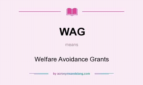 What does WAG mean? It stands for Welfare Avoidance Grants