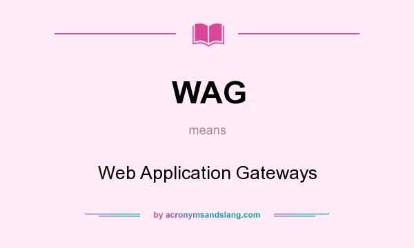 What does WAG mean? It stands for Web Application Gateways