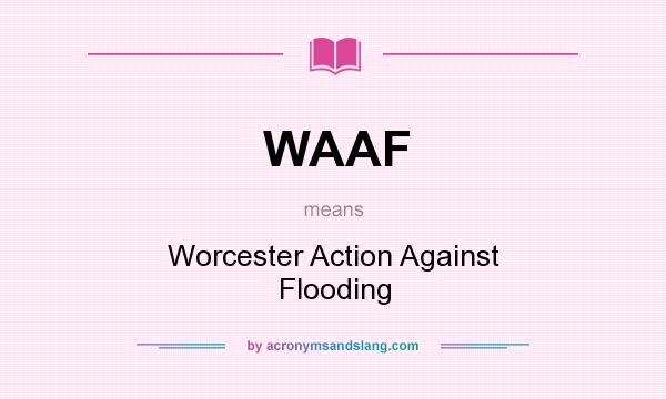 What does WAAF mean? It stands for Worcester Action Against Flooding