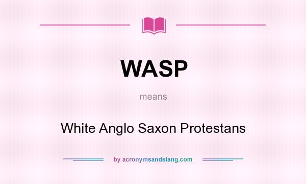 What does WASP mean? It stands for White Anglo Saxon Protestans