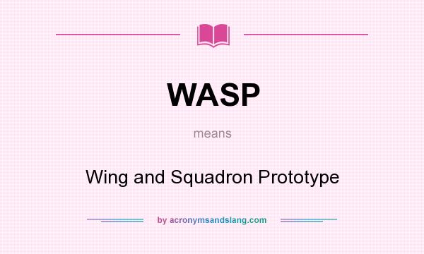What does WASP mean? It stands for Wing and Squadron Prototype