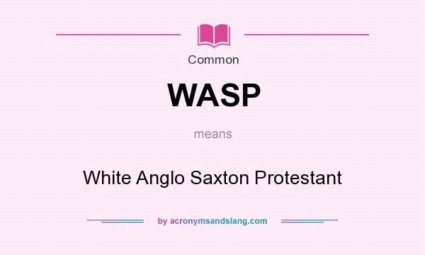 What does WASP mean? It stands for White Anglo Saxton Protestant