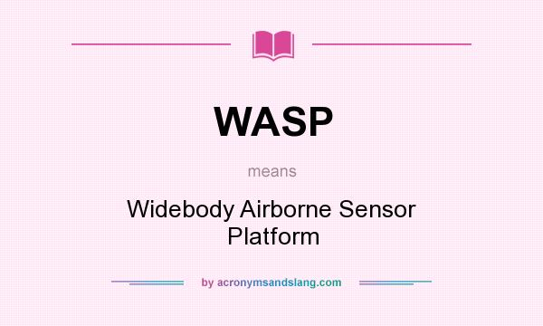 What does WASP mean? It stands for Widebody Airborne Sensor Platform