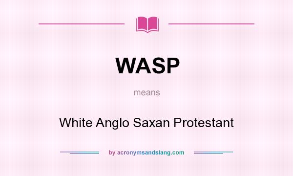 What does WASP mean? It stands for White Anglo Saxan Protestant