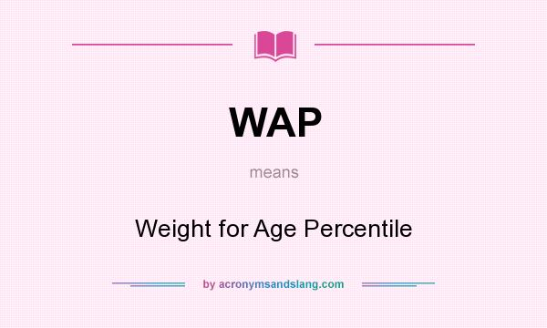 What does WAP mean? It stands for Weight for Age Percentile