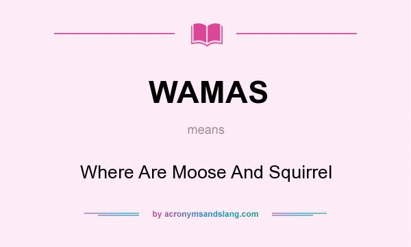 What does WAMAS mean? It stands for Where Are Moose And Squirrel