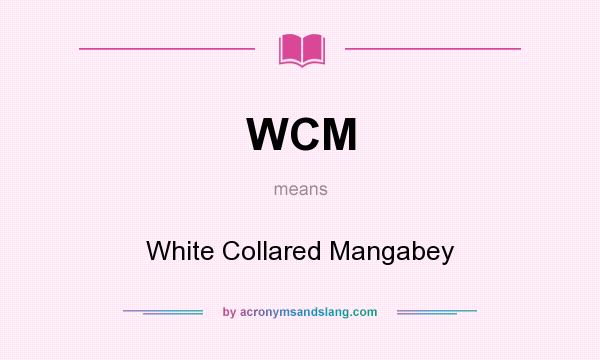 What does WCM mean? It stands for White Collared Mangabey