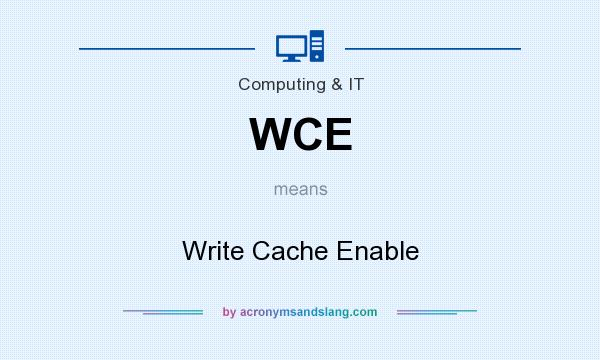 What does WCE mean? It stands for Write Cache Enable